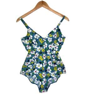 Boden Blue Floral One-Piece Swimsuit